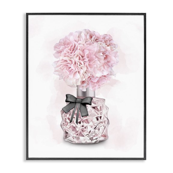 Stupell Industries French Country Pink Flower Perfume Bouquet Black Framed Giclee Art, 11 x 14, by Ziwei Li