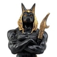 thumbnail image 5 of Muscular Dark Anubis Statue Egyptian Deity of Afterlife and Mummification 11"H, 5 of 8