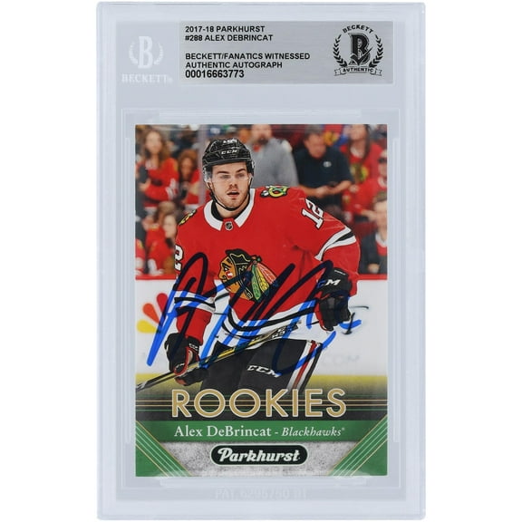 Alex DeBrincat Chicago Blackhawks Autographed 2017-18 Upper Deck Parkhurst #288 Beckett Fanatics Witnessed Authenticated Rookie Card - Fanatics Authentic Certified