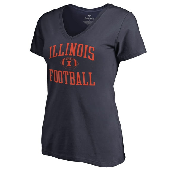 Women's Navy Illinois Fighting Illini First Sprint V-Neck T-Shirt