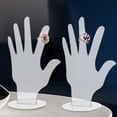 thumbnail image 4 of Expositor de joyas con forma de mano de maniquí transparente, soporte de torre de acrílico simple para joyería 2 piezas, 4 of 9