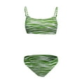 thumbnail image 4 of Sngxgn Women's Bikini Swimsuit Front Cross up Two Piece Bathing Suit(Green,S), 4 of 5