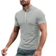 thumbnail image 2 of pstuiky camisetas para hombre, Camiseta deportiva de verano para hombre, de color liso, ajustada, con cremallera, de manga corta y cuello alto camisetas de hombre m, 2 of 5