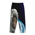 thumbnail image 5 of Junzan Cat Astronaut Women'S Pajama Pants Drawstring Comfy Sleep Bottoms With Pockets, 5 of 9