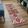 thumbnail image 5 of Red Orange Boho Runner Rug 2x6 Washable Kitchen Rug Non-Slip Lightweight Thin Soft Low Pile Bathroom Runner Geometric Tribal Southwestern Carpet for Hallway Laundry Room Bedroom Entryway, 5 of 9