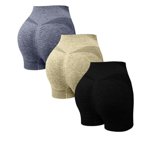 Wensltd 3PC High Waisted Shorts for Women Elastic Breathable Comfortable Leggings Tummy Control Biker Shorts