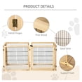 thumbnail image 3 of Wooden Dog Gate, 170" Freestanding Pet Gate, 6-Panel Foldable Dog Safety Barrier with 2 Support Feet for House Doorway Stairs, Small and Medium Dogs, Natural Wood, 3 of 9