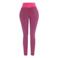thumbnail image 2 of QLEICOM Womens Yoga Pants Capri Leggings High Waist Tummy Control Slimming Booty Running Butt Lift Tights With Pockets Workout Leggings Athletic Pants Tummy Control Leggings Pink L, 2 of 5