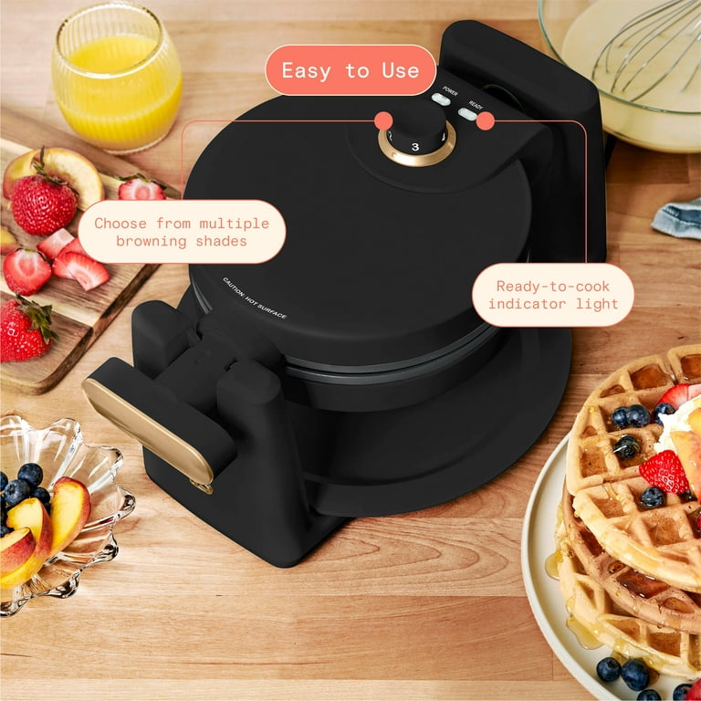 Beautiful Rotating Belgian Waffle Maker, Black Sesame by