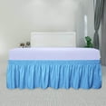 thumbnail image 2 of Easy-Going Wrap Around Ruffled Bed Skirt 14 Inch for Queen, King Size Beds, Light Blue, 2 of 3