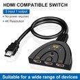 thumbnail image 2 of 4Kx2K HDMI-compatible Switcher Switch Cable Desktop PC HDTV Selector Consola de juegos Adaptador divisor ABS con indicador LED Methold EL005067-00, 2 of 2