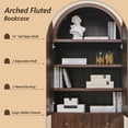 thumbnail image 6 of 71" Arched Storage Bookcases, 4-Tier Arched Wooden Bookshelf with 2 Drawer and 2 Shelves, Storage Pantry Cabinet for Office, Living Room, Kitchen, 6 of 7