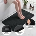 thumbnail image 5 of Ivalue Bathroom Rugs Sets 5 Piece Absorbent Bath Mat Non-Slip Bath Rug Set with Bathroom Runner, U-Shaped Toilet Rugs, Shower Rug & Toilet Lid Cover (Black), 5 of 8