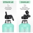 thumbnail image 5 of GEDUX 64oz Insulated Stainless Steel Water Bottle with 2 Leak Proof Lids(Spout Lid and Straw Lid) Wide Mouth Powder-Coated Water Bottle with Paracord Handle for Sports and Travel, 5 of 7
