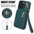 thumbnail image 5 of Allytechgroup Case for iPhone 16 Pro Max with Credit Card Slot, Built-in Shoulder Strap Stand PU Leather Wallet RFID Blocking Phone Case Shockproof Protective for iPhone 16 Pro Max, Green, 5 of 8