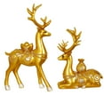 thumbnail image 2 of Golden Deer Ornament Set with Lucky Symbols, 11Inch Standing & 8Inch Laying Deer with Gold Ingot Decor, Home Decor for Living Room, Wealth Themed Tabletop Display, 2 of 5