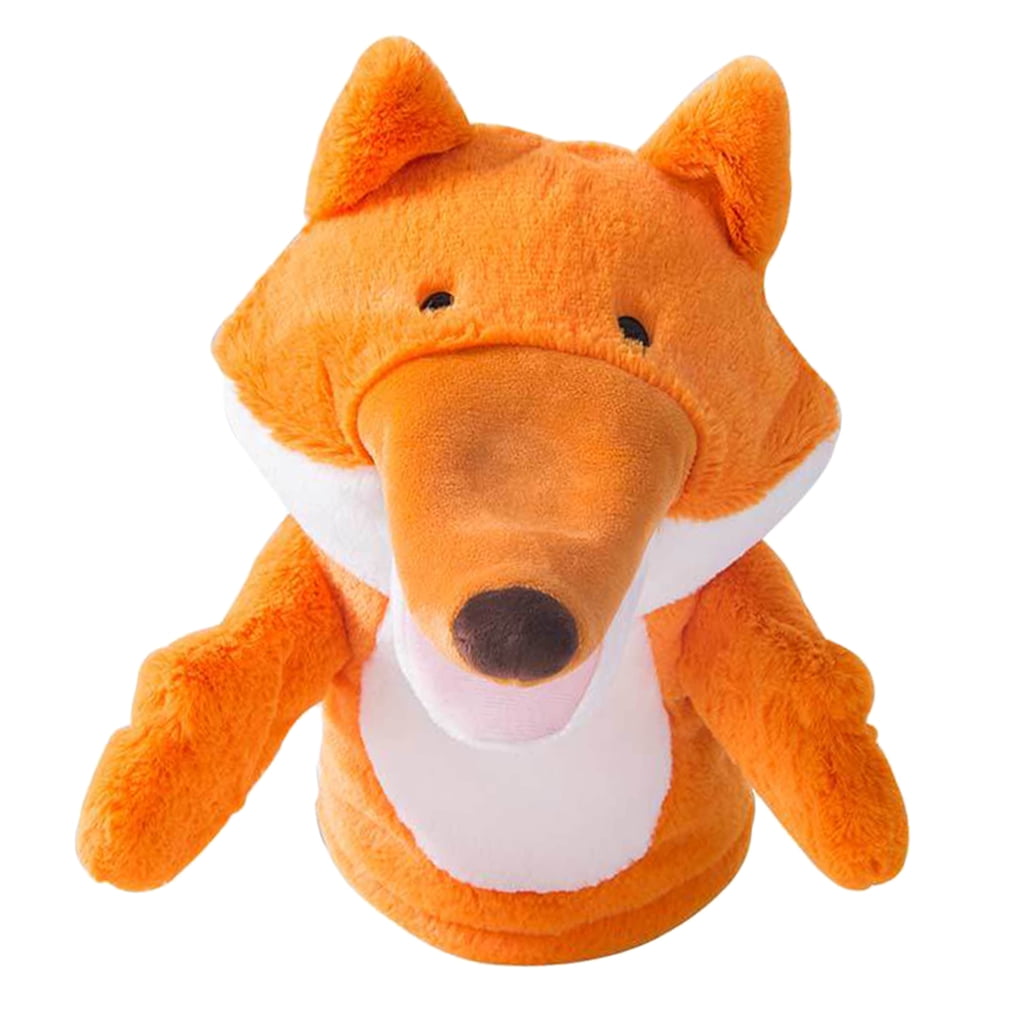 Cartoon Animal Fox Hand Puppet Plush Toys Soft Doll Birthday Kid Educational Toy 
