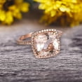 thumbnail image 2 of Surprisingly Morganite Engagement Ring 1.75 Carat Cushion Cut Halo Design 10k Rose Gold Anniversary Ring, 2 of 5