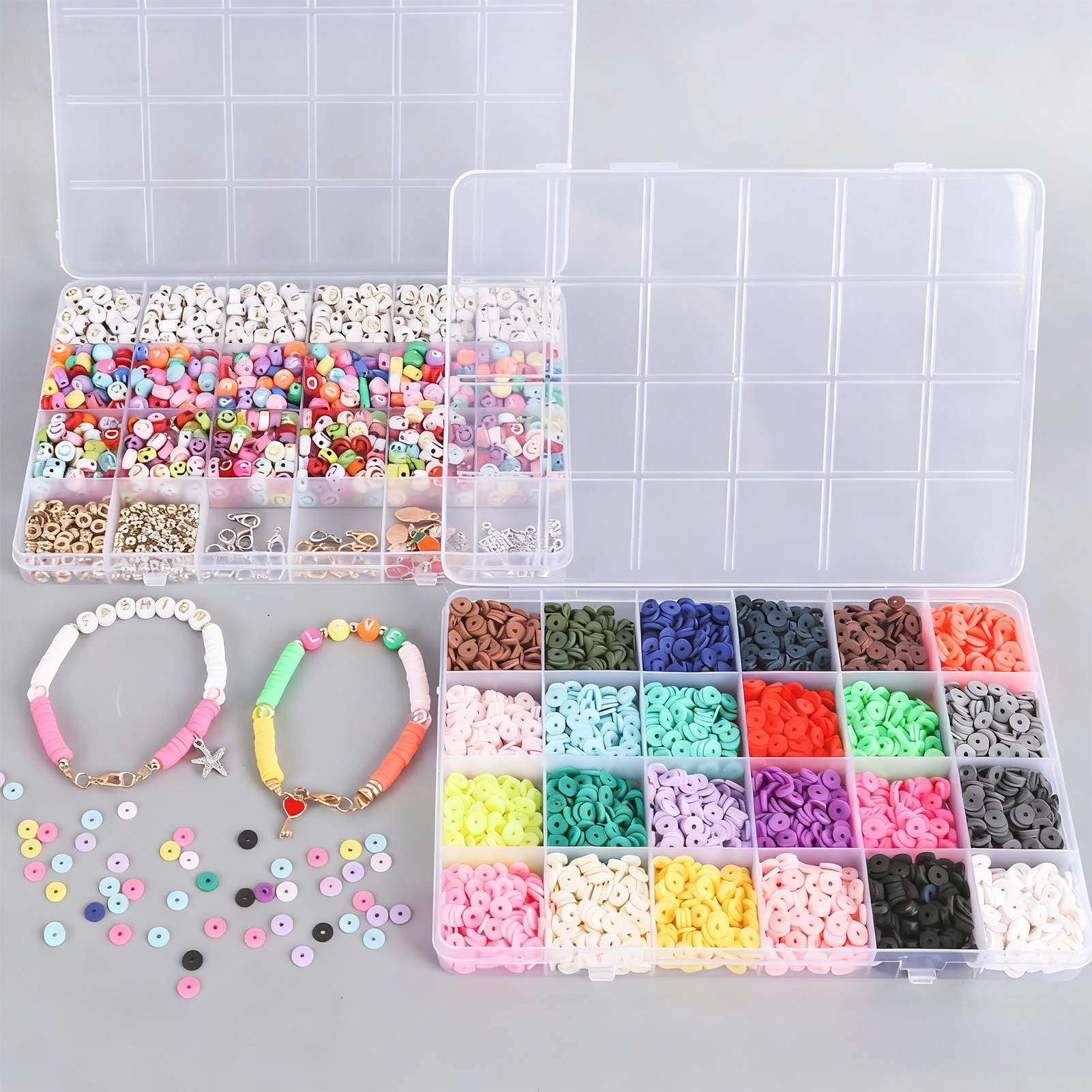 CandWuom 7360 Pcs Polymer Clay Bead Jewelry Kit photo 7