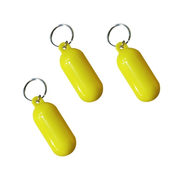 OUNONA 3 Pcs Float Keychain Floating Key Ring Portable Keychain 6.50X2.50X2.50CM Yellow