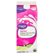 Great Value Organic Skim Fat Free Milk, Half Gallon, 64 fl oz