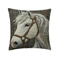 thumbnail image 2 of Dtchengua Embroidered Horse Pillow Cover - Luxurious Short Plush Throw Pillow Case, 18x18 Inch Decorative Accent for Sofa, Bed, or Chair, Cute Home Decor(2Pcs), 2 of 6