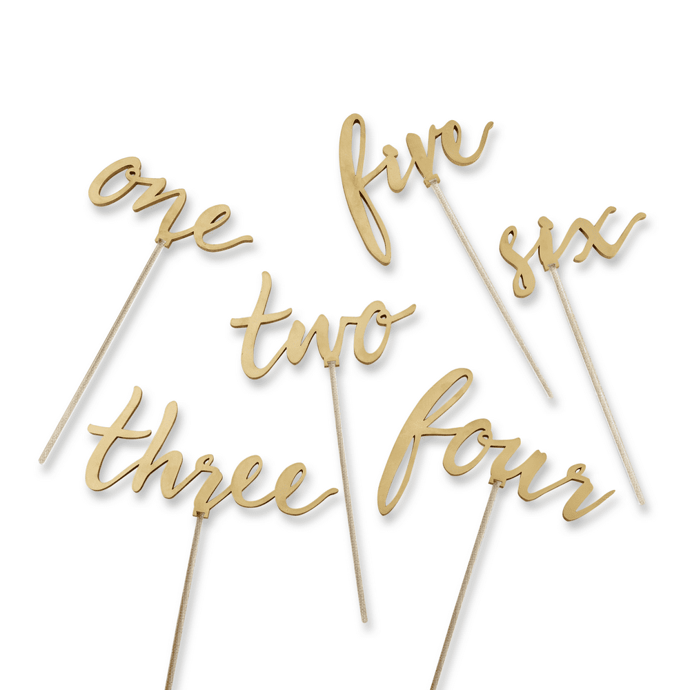 Gold Calligraphy Table Numbers (16)