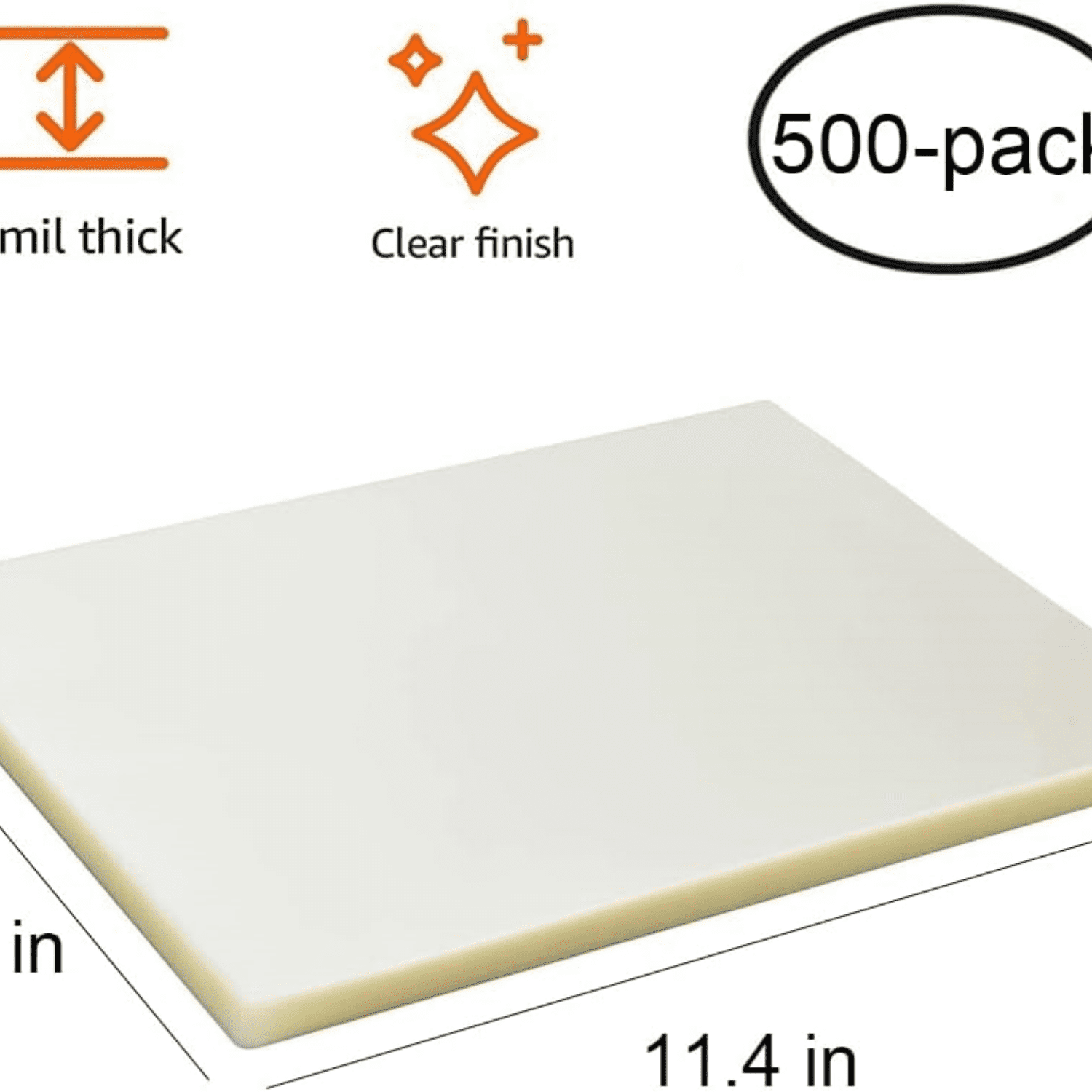 Laminating Sheets, 8.9 x 11.4-Inches Thermal Laminating Pouches, 3 mil Thick, 500-Pack, Clear