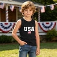 thumbnail image 6 of HBYJLZYG USA Flag Tank Top for Boys Girls, 4th of July Sleeveless Patriotic Shirt with American Flag Print, Independence Day Tee for Kids 3-15 Years, 6 of 8