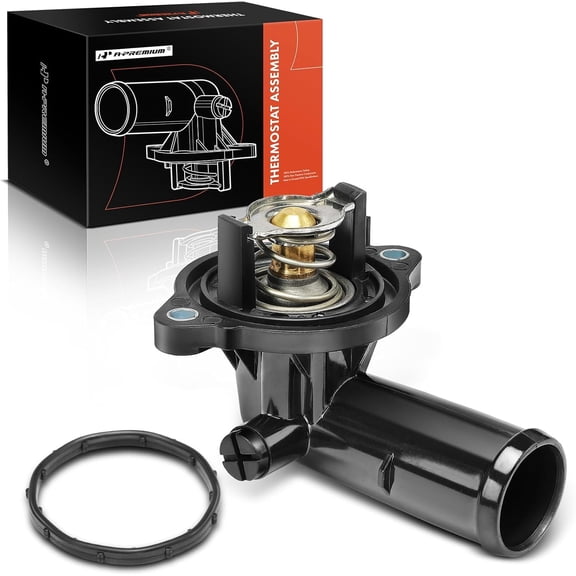 A-Premium Engine Coolant Thermostat Housing Assembly with Seal Compatible with Jeep Grand Cherokee 2011-2020, Wrangler 2012-2017, Wrangler JK 2018 & Dodge Durango 2011-2015, 3.6L, Replaces# 5184651AH