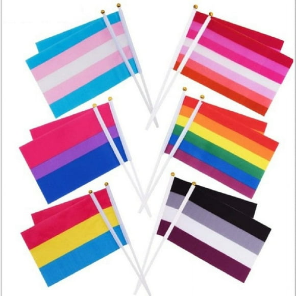 Rainbow Flag Gay Flag Holiday Flag Custom LGBT Hand Wave Flag