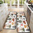 thumbnail image 4 of Kitchen Rugs Sets Of 2,Brown Mushroom Bug White Pattern Anti Fatigue Kitchen Mat Rugs Non Slip Washable,Decorative Kitchen Floor Mats for Kitchen,Sink,Laundry,17"x47"+17"x47", 4 of 5