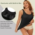 thumbnail image 3 of CHOK Camisoles à Soutien-Gorge Intégré pour Femmes, Bretelles Spaghetti Ajustables, Débardeur Sans Manches, Hauts d'Été, 3 of 6