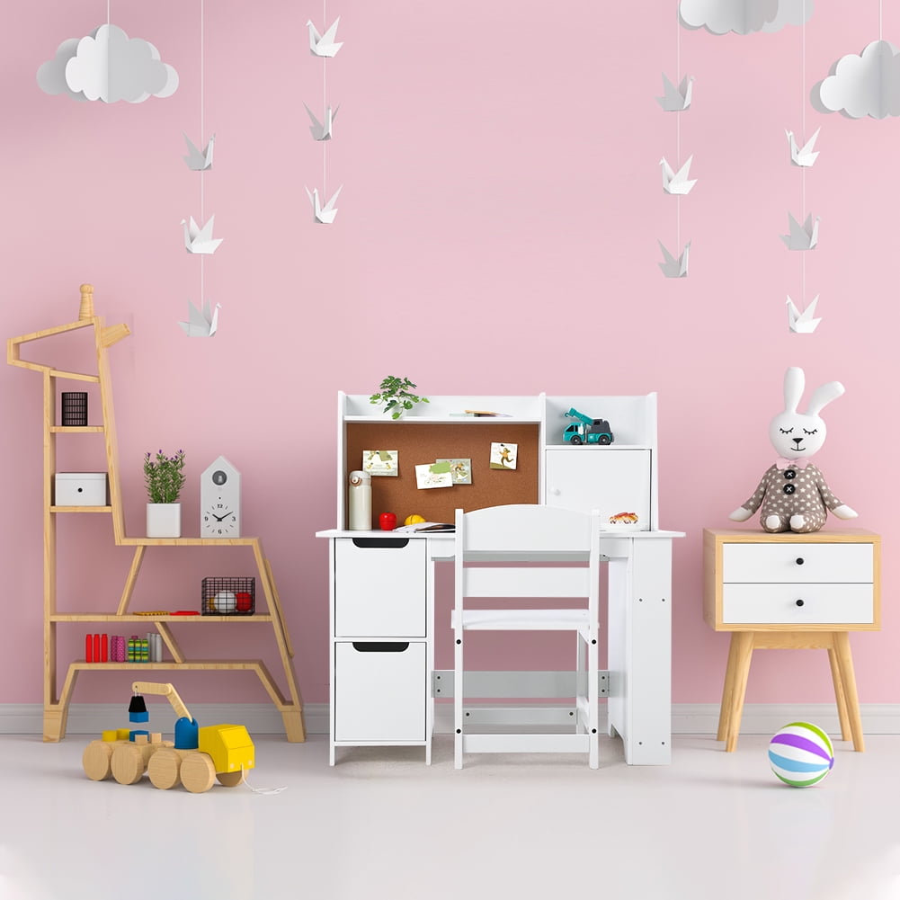 Joyspirit Kids 2-Piece Activity Table and Chair Set, White