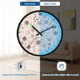 thumbnail image 5 of Indoor 12' Voice-Activated Luminous Decoration Wall Clock With LED Night Light Scattered Across The Canvas, 5 of 8