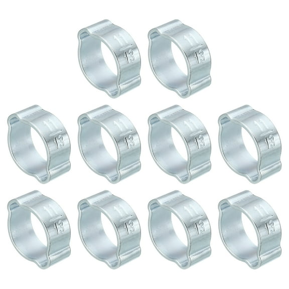 Uxcell 30 Pack 11-13mm Double Ear Hose Clamp, Galvanized Steel Crimp Rings