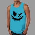 thumbnail image 2 of UVEASISHA Men's Novelty Sleeveless Tank Tops Gothic Spooky Face Print Sleeveless Tshirt Breathable Lightweight Muscle Shirt Halloween Casual Top for Party Streetwear Sky Blue S, 2 of 6