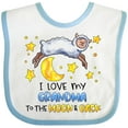 thumbnail image 3 of Inktastic I Love My Grandma to the Moon and Back Cute Sheep Boys or Girls Baby Bib, 3 of 4