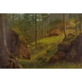 thumbnail image 2 of Bierstadt, Albert 24x18 White Modern Wood Framed Museum Art Print Titled - Wooded hillside, 2 of 4