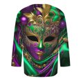 thumbnail image 4 of Xixinqiwan Mens Mardi Gras Clothing,Casual Round Neck Tunic Blouse Fat Tuesday Tee New Orleans Carnival Party Clothing, 4 of 5