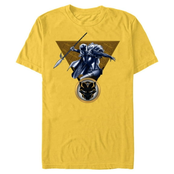 Marvel Black Panther Shuri with Cape and Spear Comic Art - Short Sleeve Blended T-Shirt for Adults - Customized-Yellow