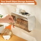 thumbnail image 3 of Caja de almacenamiento de pared, organizador de baño sin perforaciones con divisor, soporte para artículos pequeños para dormitorio, baño, lavabo (juego de 2), 3 of 4