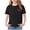 Black, variant on Unisex Shell Print Short Sleeve Crew Neck T-Shirt Casual for Ages 1-12