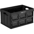 thumbnail image 1 of Caja de almacenamiento Plegable con Capacidad de 45.4L, Contenedor de Plástico Resistente, Cesto Negro, Organizador Apilable para ropa, juguetes, libros, aperitivos, zapatos, 1 of 3