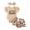 Khaki, variant on Baby Girl Clothes Newborn Infant Summer Outfits Short Ruffle Sleeve Romper Leopard Print Skirt Cute Bow Headband Set Beige 3-6 Months