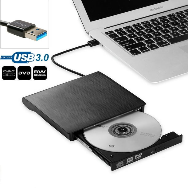 External USB 3.0 DVD RW CD Writer Drive Burner Reader Player Optical DVD Burner with Laptop, Macbook, Desktop, Windows 7/8/10/XP/Vista/Mac