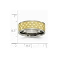 thumbnail image 6 of Titanium 8mm Yellow IP-plated Satin and Polished Checkered Band Size: 11; for Adults and Teens; for Women and Men, 6 of 6
