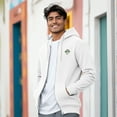 thumbnail image 4 of Dalix Mushroom Glow in the Dark Embroidered Zip Hoodie Fleece Fungi Long Sleeve Pocket Warm Soft Mens in White M Medium, 4 of 5