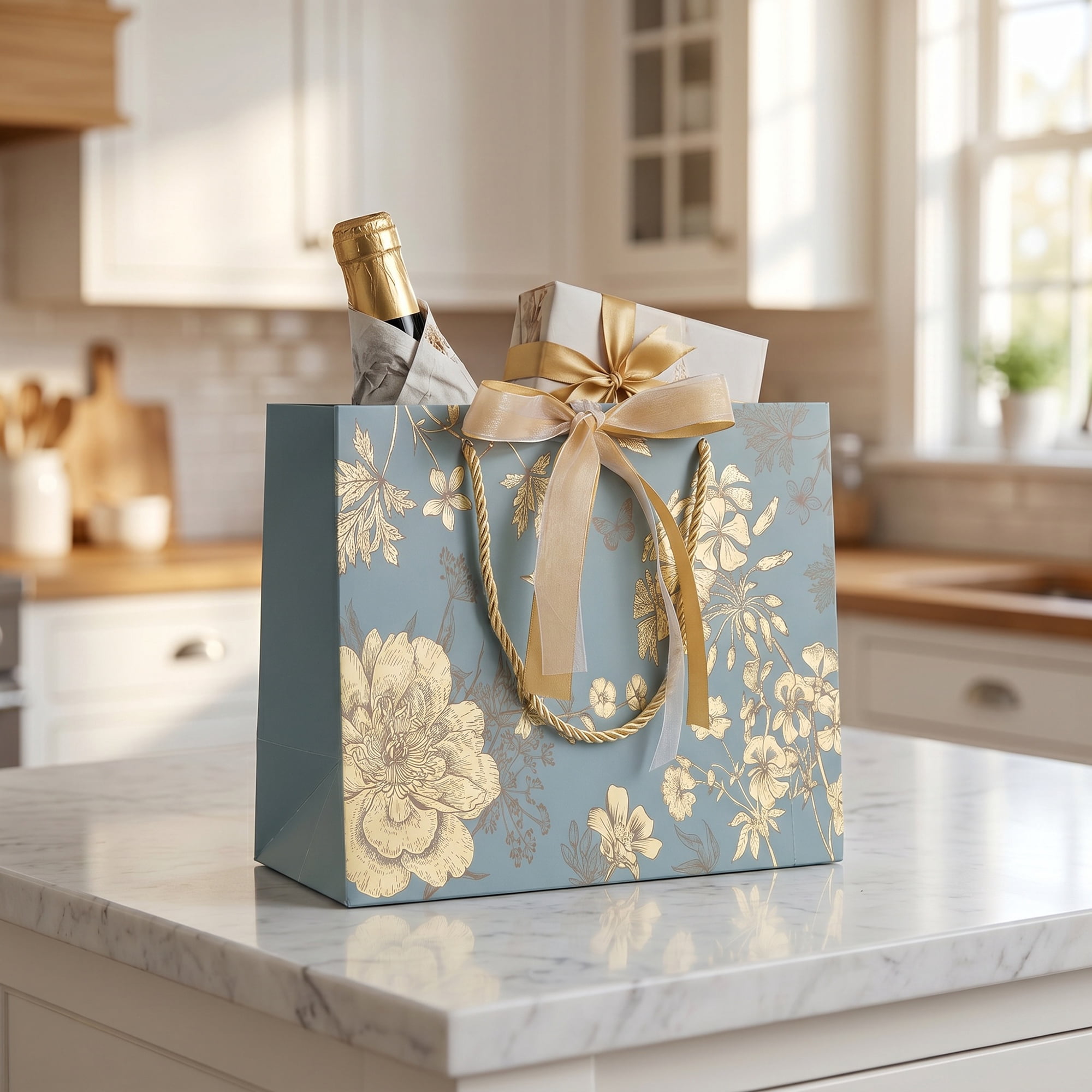 Unique Bargains Kraft Paper Gift Bags for Events with Handles Green 7.1" x 3.9" x 6.3"