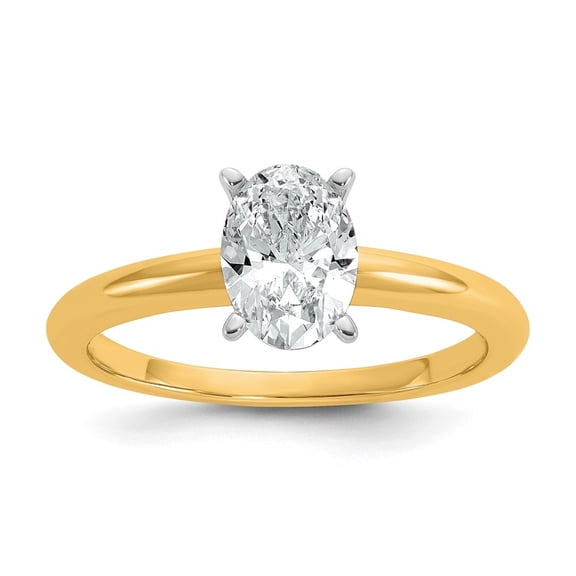 Auriga 14k Two-Tone 1 carat Lab Grown Diamond VS F OvalSolitaire Engagement Ring Size 7